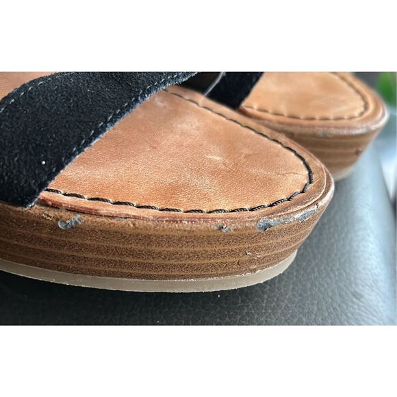 American Eagle Outfitters Wedge Sandals Black Suede Size 8 Read - Picture 10 of 10
